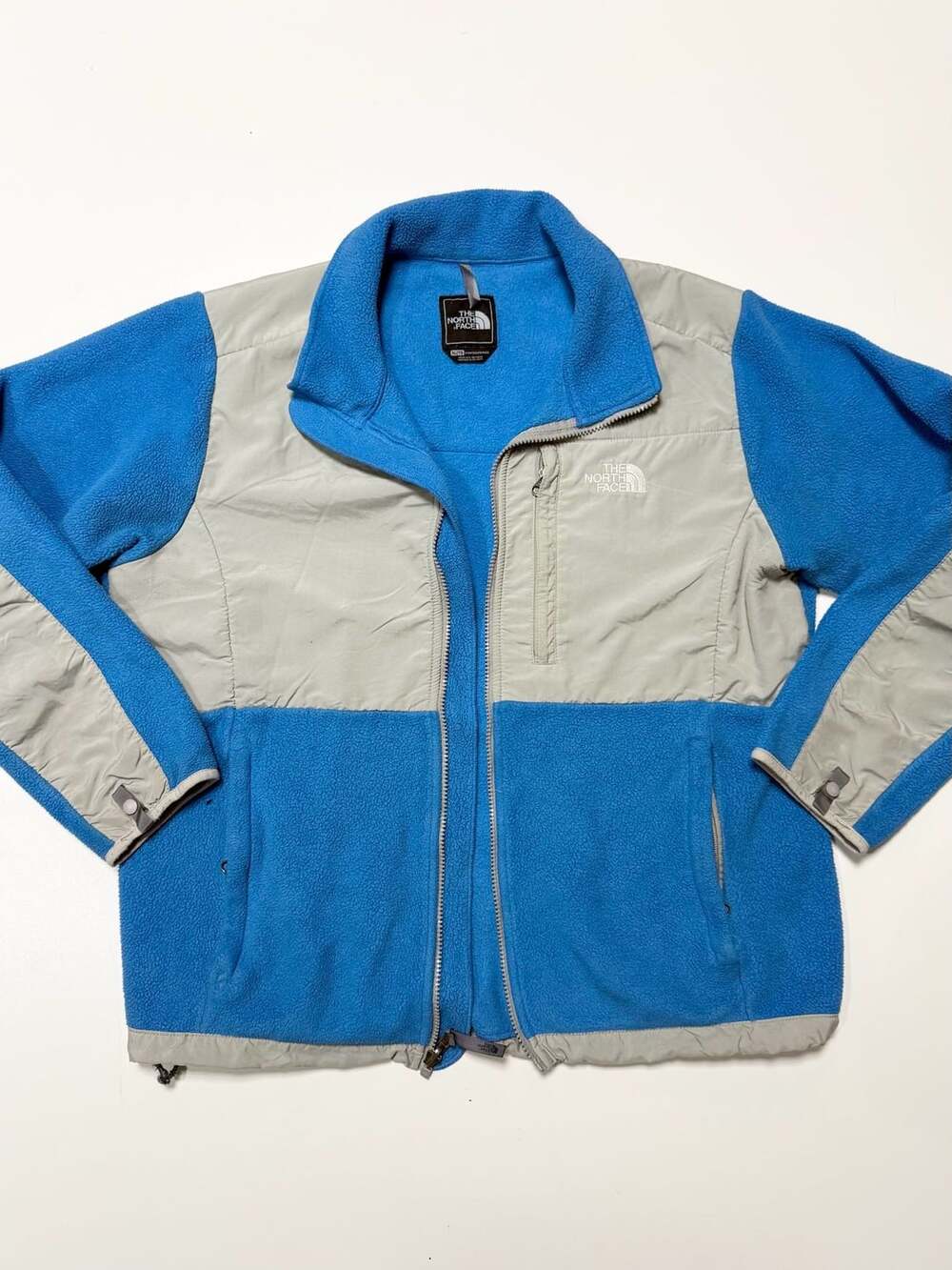Vintage Womens The North Face Denali Fleece Jacket XL Blue Gray Gorpcore Heritag